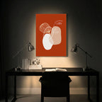 Soft Contrast in Red Abstract Art Wall (AB87)