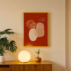 Soft Contrast in Red Abstract Art Wall (AB87)