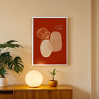 Soft Contrast in Red Abstract Art Wall (AB87)