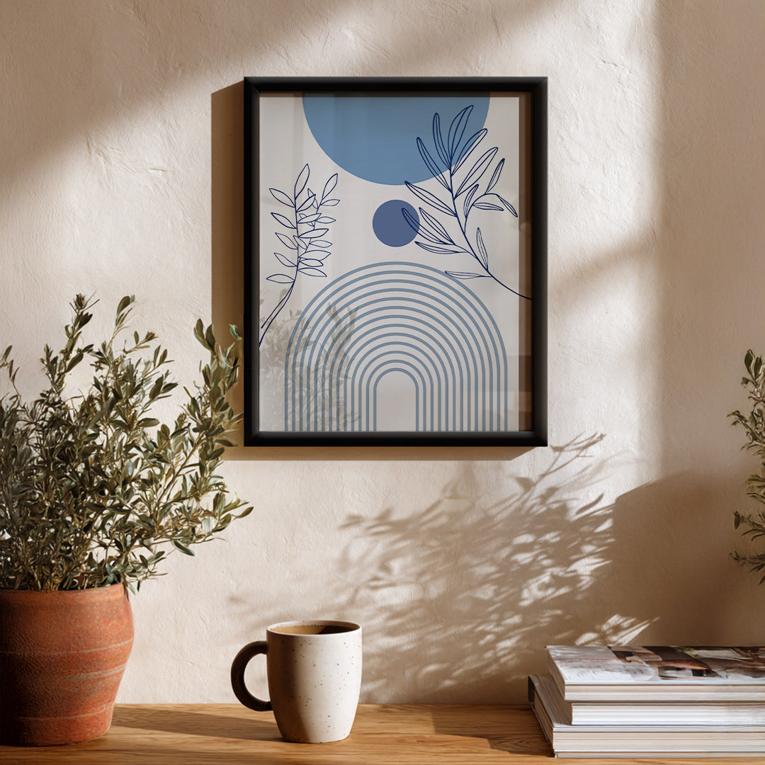 Timeless Blue Balance Abstract Art Frame (AB89)
