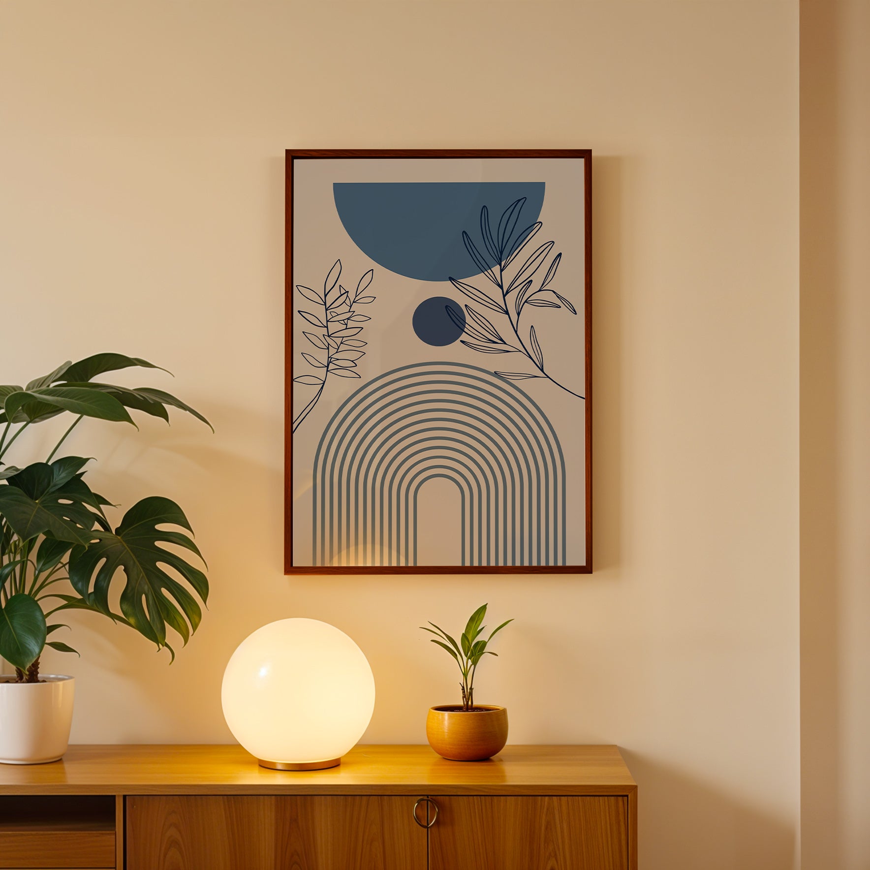 Timeless Blue Balance Abstract Art Frame (AB89)