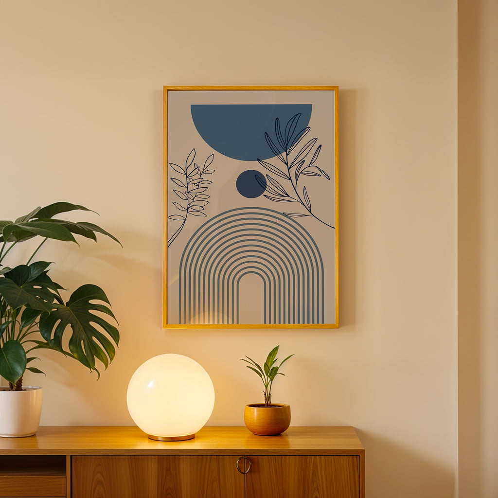 Timeless Blue Balance Abstract Art Frame (AB89)