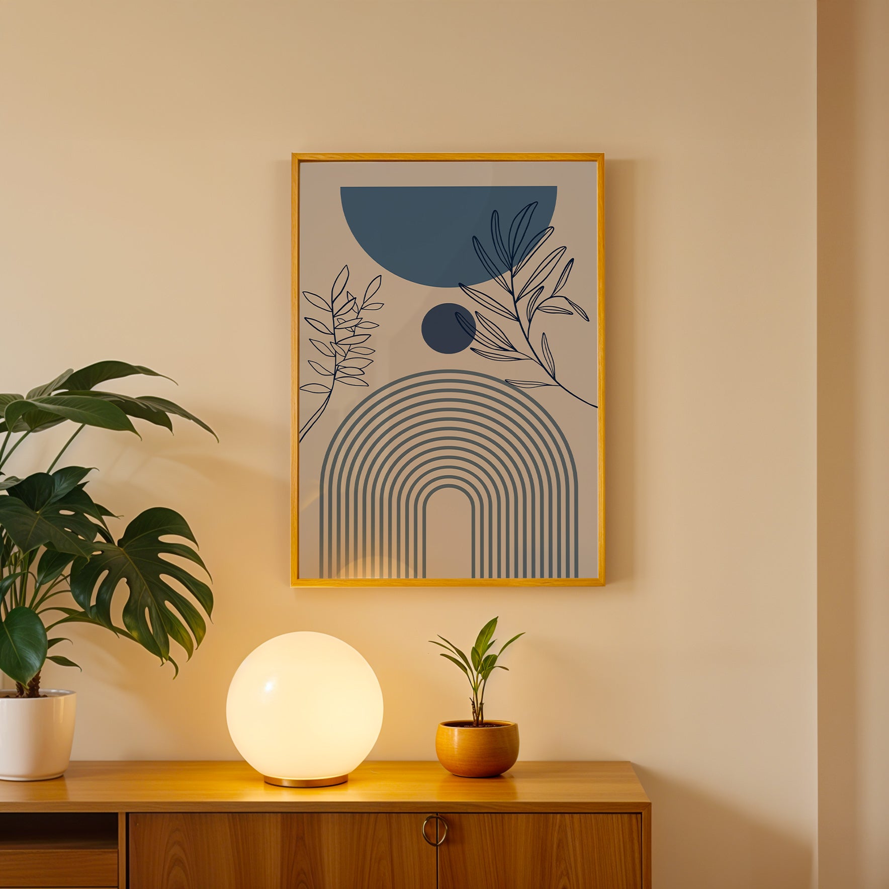 Timeless Blue Balance Abstract Art Frame (AB89)