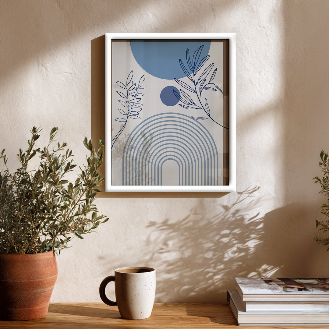 Timeless Blue Balance Abstract Art Frame (AB89)