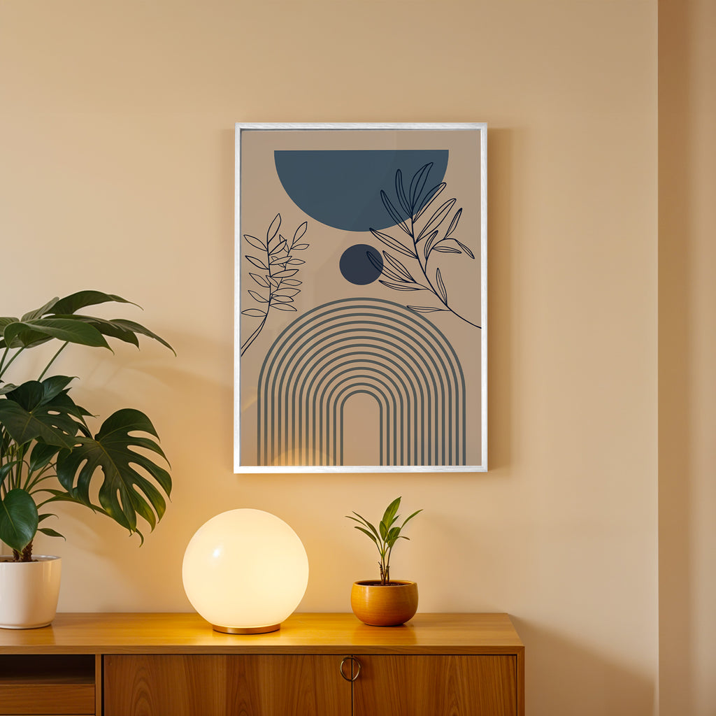 Timeless Blue Balance Abstract Art Frame (AB89)