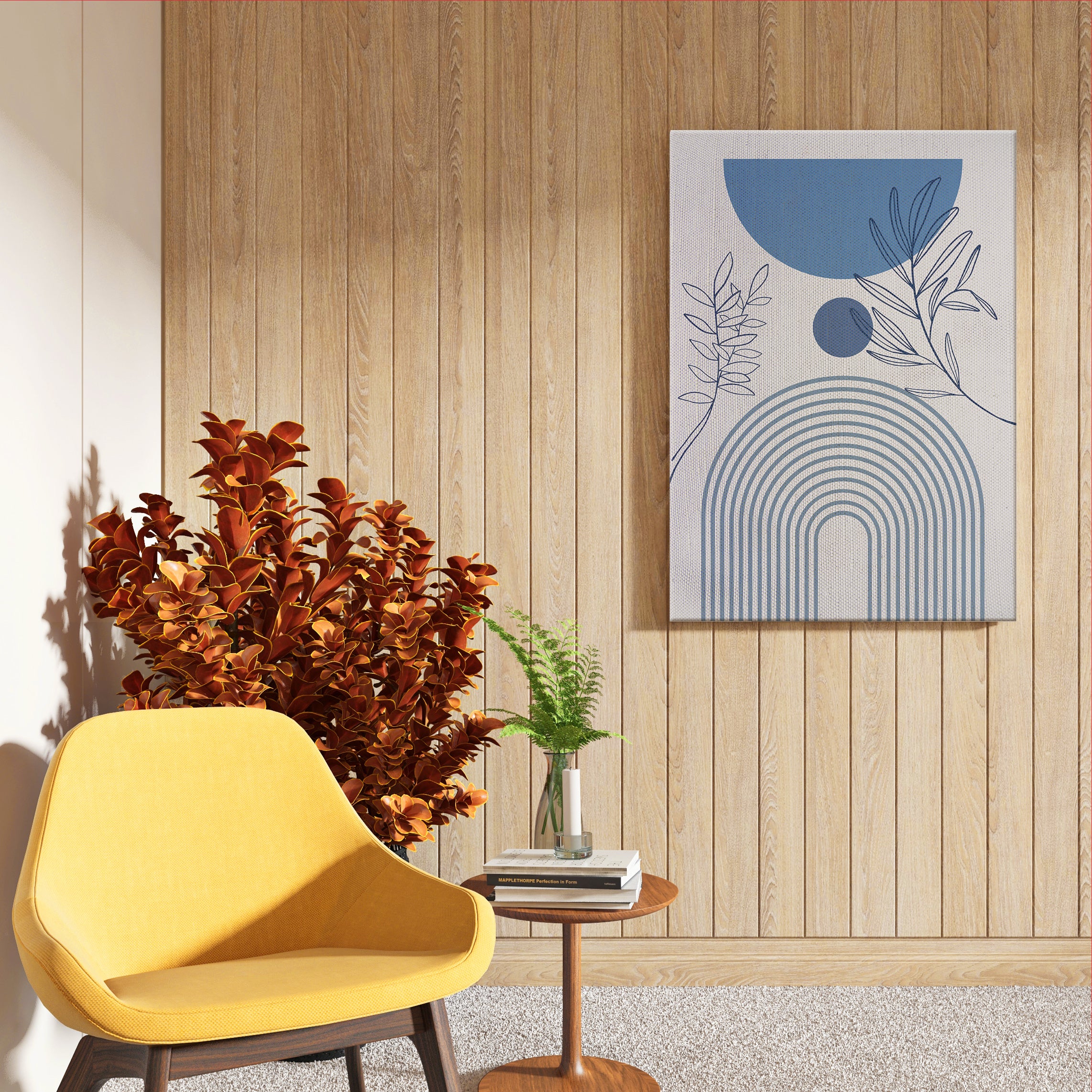 Timeless Blue Balance Abstract Art Frame (AB89)