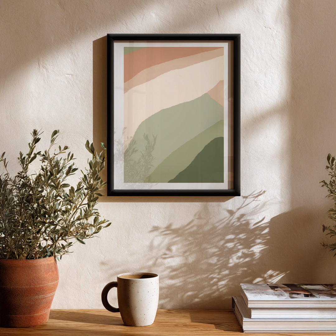 Mid Century Landscape Calm Abstract Wall Art (AB99)