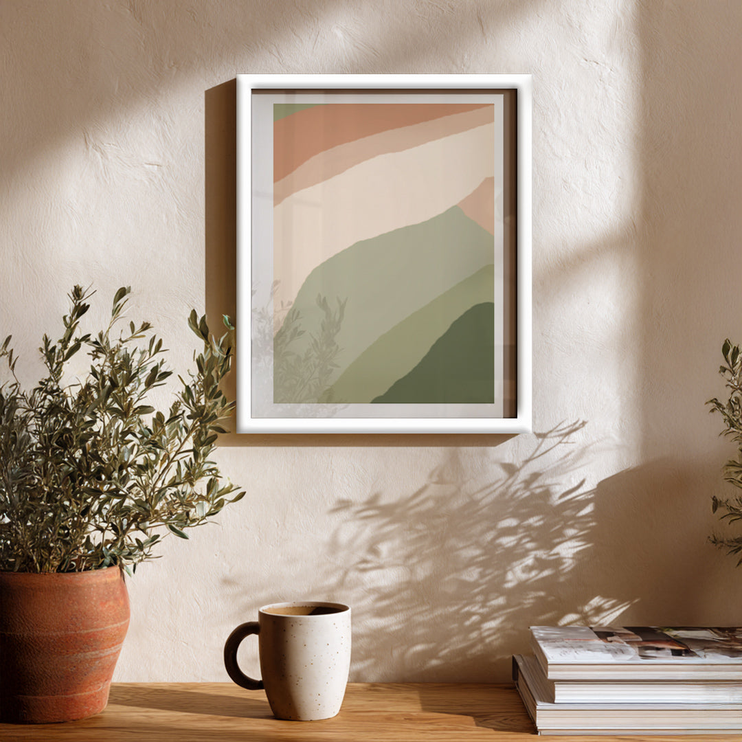 Mid Century Landscape Calm Abstract Wall Art (AB99)