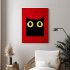Cat – Bold Red Minimal Wall Art (AN10)