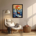 Deer – Majestic Mountain Sunset Wall Art (AN11)