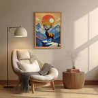 Deer – Majestic Mountain Sunset Wall Art (AN11)