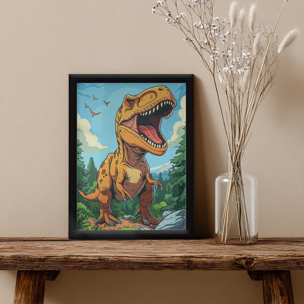 Dinosaur – Fun Cartoon Artistic Wall Art (AN13)