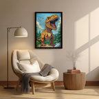 Dinosaur – Fun Cartoon Artistic Wall Art (AN13)
