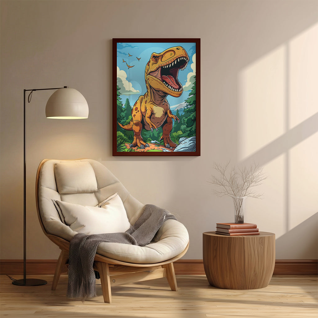 Dinosaur – Fun Cartoon Artistic Wall Art (AN13)