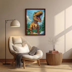 Dinosaur – Fun Cartoon Artistic Wall Art (AN13)