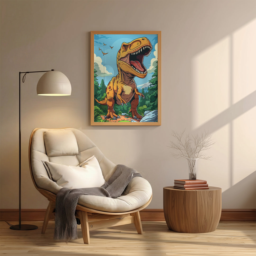 Dinosaur – Fun Cartoon Artistic Wall Art (AN13)