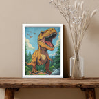 Dinosaur – Fun Cartoon Artistic Wall Art (AN13)