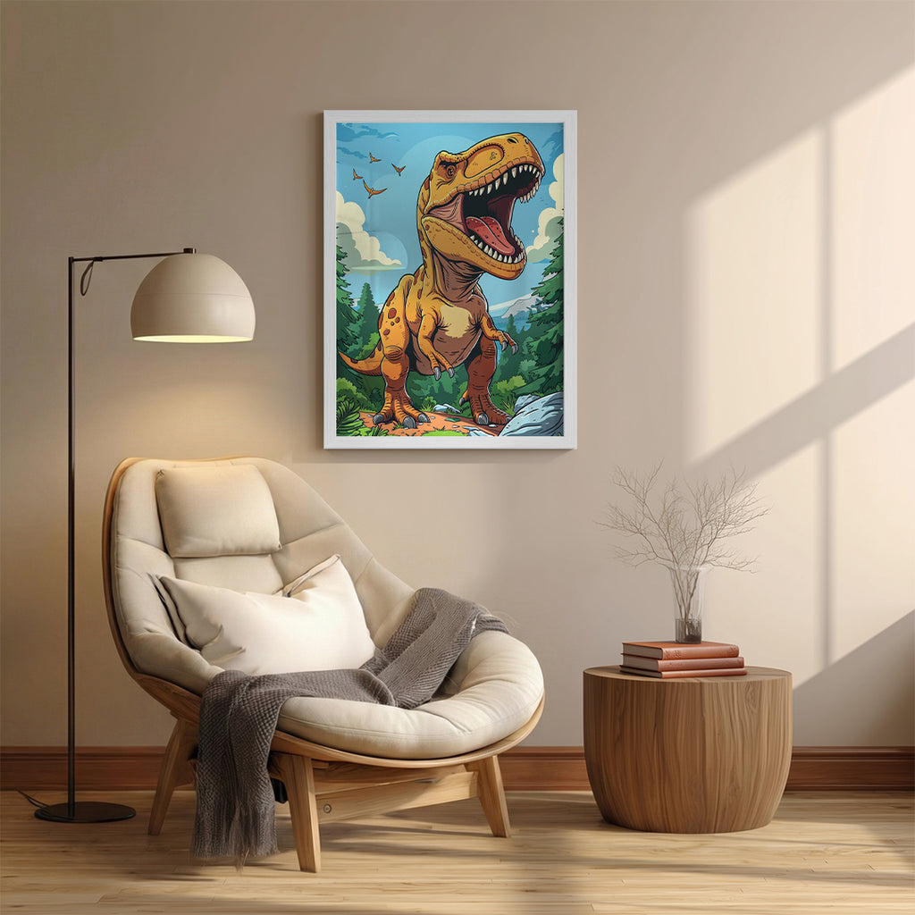 Dinosaur – Fun Cartoon Artistic Wall Art (AN13)