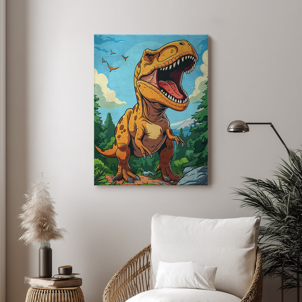 Dinosaur – Fun Cartoon Artistic Wall Art (AN13)
