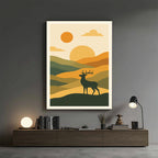 Deer – Minimal Sunset Landscape Wall Art (AN18)