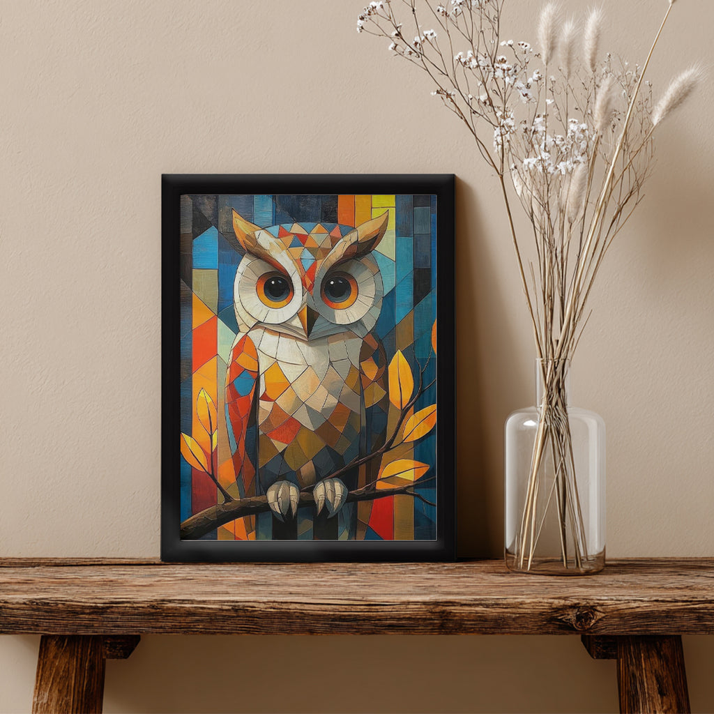 Owl – Colorful Geometric Artistic Wall Art (AN2)