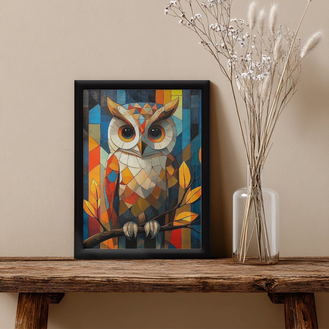 Owl – Colorful Geometric Artistic Wall Art (AN2)