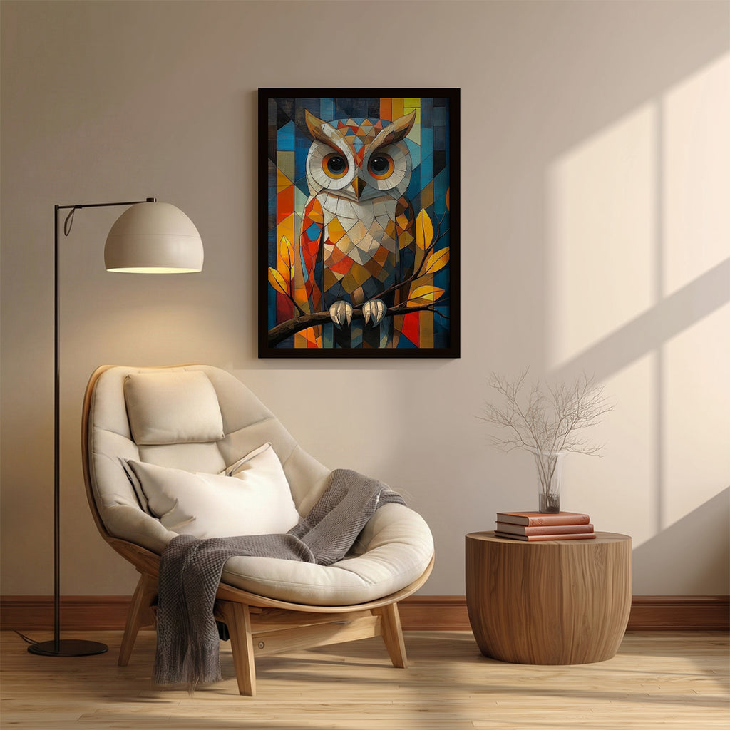 Owl – Colorful Geometric Artistic Wall Art (AN2)