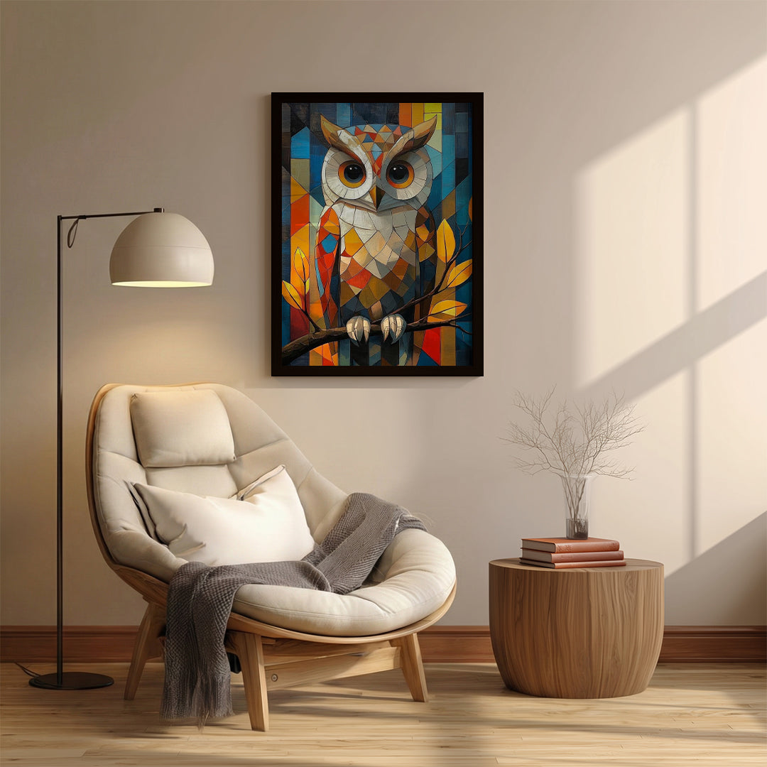 Owl – Colorful Geometric Artistic Wall Art (AN2)