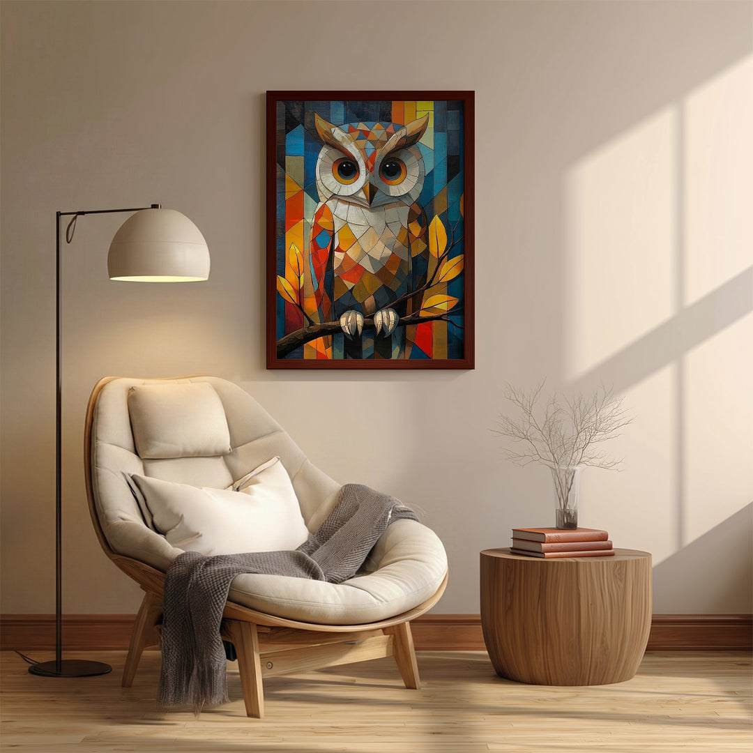 Owl – Colorful Geometric Artistic Wall Art (AN2)