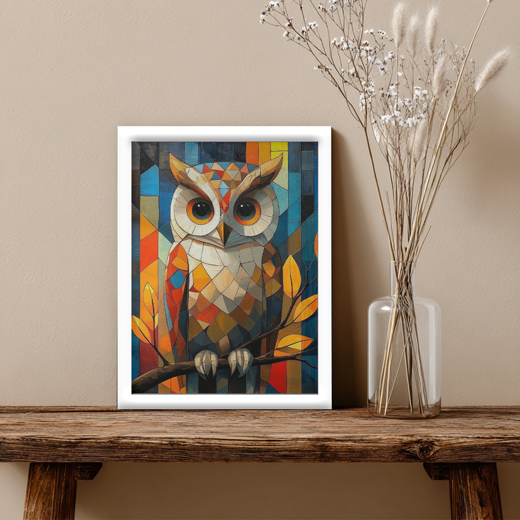 Owl – Colorful Geometric Artistic Wall Art (AN2)