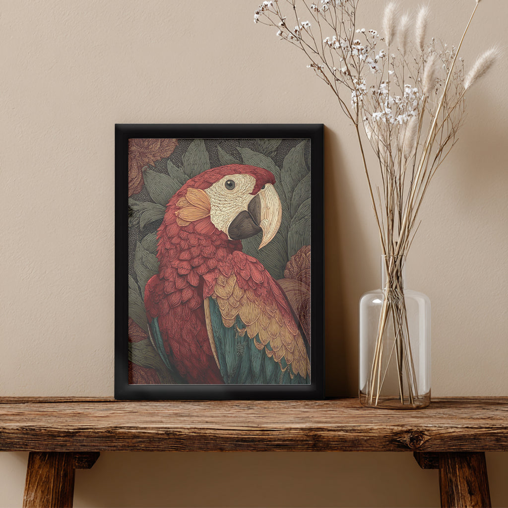 Parrot – Exotic Vintage Artistic Wall Art (AN20)