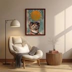 Cat – Retro Sun Artistic Wall Art (AN22)