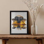 Elephant – African Sunset Artistic Wall Art (AN23)