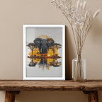 Elephant – African Sunset Artistic Wall Art (AN23)