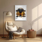 Elephant – African Sunset Artistic Wall Art (AN23)