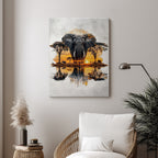 Elephant – African Sunset Artistic Wall Art (AN23)