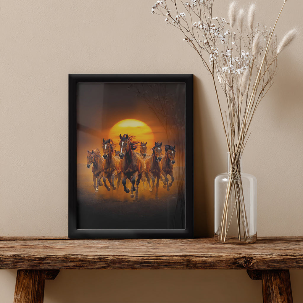 Horses – Golden Sunset Artistic Wall Art (AN24)