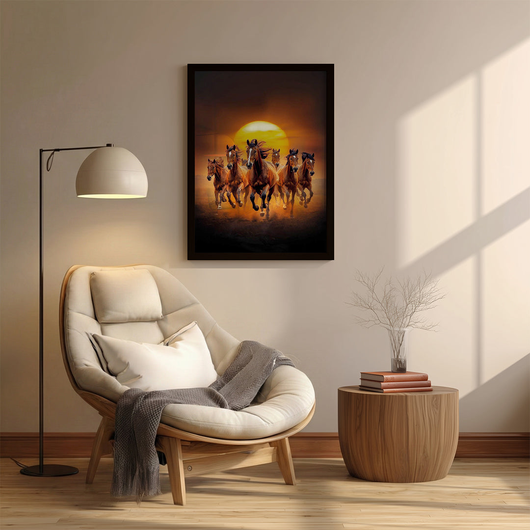 Horses – Golden Sunset Artistic Wall Art (AN24)