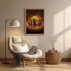 Horses – Golden Sunset Artistic Wall Art (AN24)