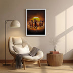 Horses – Golden Sunset Artistic Wall Art (AN24)