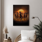 Horses – Golden Sunset Artistic Wall Art (AN24)