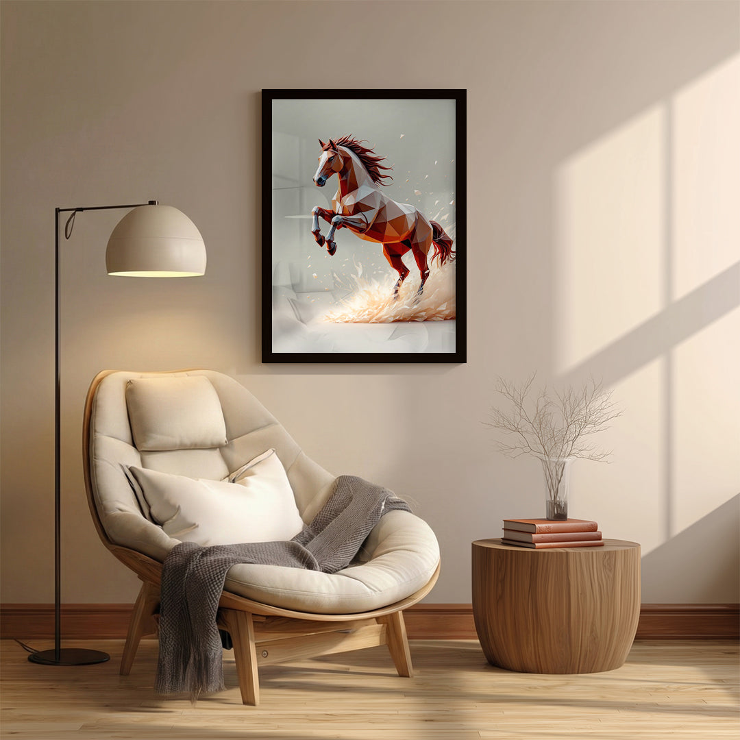 Horse – Dynamic Geometric Artistic Wall Art (AN25)