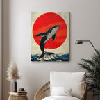Whale – Japanese Sunset Artistic Wall Art (AN26)