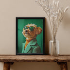 Dog – Stylish Green Artistic Wall Art (AN27)