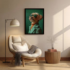 Dog – Stylish Green Artistic Wall Art (AN27)