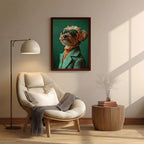 Dog – Stylish Green Artistic Wall Art (AN27)