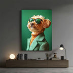 Dog – Stylish Green Artistic Wall Art (AN27)