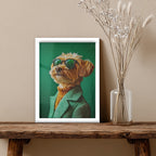 Dog – Stylish Green Artistic Wall Art (AN27)