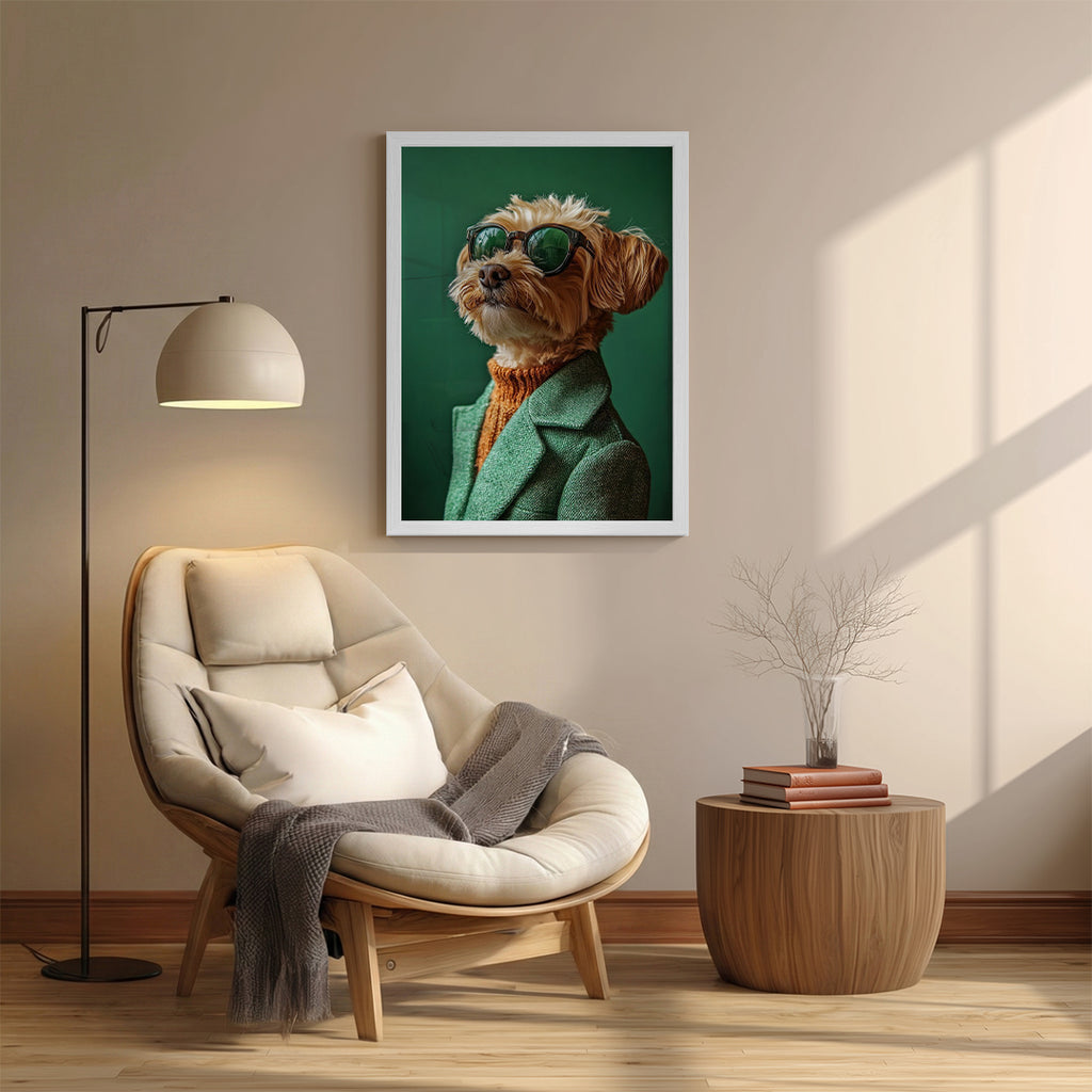 Dog – Stylish Green Artistic Wall Art (AN27)