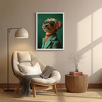 Dog – Stylish Green Artistic Wall Art (AN27)
